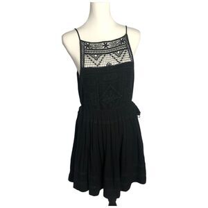 Lulus Sexy, Flirty,‎ Women's Black Lace Crochet Back Sleeveless Mini Dress